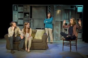 Zac Hoogendyk as Kenny, Emily Koch as Chloe, Victoria Bundonis as Dee, Mel House as Kate. Photo by Michael Dekker. 